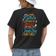 This Girl Runs On Jesus And Country Music Hat Cowgirl Guitar Womens Back Print T-shirt Gifts for Her