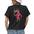 Vintage Pirate Pink Flamingo With Sword Halloween Costume Womens Back Print T-shirt Gifts for Her