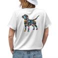 Beagle Floral Dog Silhouette Graphic Womens Back Print T-shirt Gifts for Her