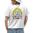 Bilingual Teacher Rainbow Dual Language Crew Maestra Spanish Womens Back Print T-shirt Gifts for Her