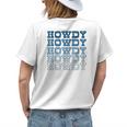 Blue Wild West Western Rodeo Yeehaw Howdy Cowgirl Country Womens Back Print T-shirt Gifts for Her