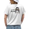 Cute Mothers Day Volleyball Mom Leopard Print Messy Bun Womens Back Print T-shirt Gifts for Her