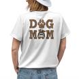 Dog Mom Leopard Messy Bun Dogs Lover Womens Back Print T-shirt Gifts for Her
