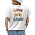 Faith Over Fear Cute Boho Lettering Inspirational Christian Faith Funny Gifts Womens Back Print T-shirt Gifts for Her