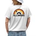 Gay Bear Illinois Rainbow Pride Vintage Distressed Womens Back Print T-shirt Gifts for Her Gay Bear Illinois Rainbow Pride Vintage Distressed Womens Back Print T-shirt Gifts for Her