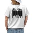 Houston - City Pride - Retro Skyline Silhouette Image Womens Back Print T-shirt Gifts for Her