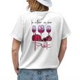 In October We Wear Pink Pumpkin Wine Sunflower Breast Cancer Womens Back Print T-shirt Gifts for Her