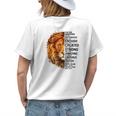 Lion Face You Are Redeemed Bible Verse Christian Faith Womens Back Print T-shirt Gifts for Her
