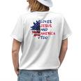 Loves Jesus And America Too Sunflower Women's Crewneck Short Sleeve Back Print T-shirt Gifts for Her