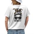 Messy Bun Hat Howdy Rodeo Western Country Southern Cowgirl Womens Back Print T-shirt Gifts for Her