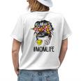 Mom Life Softball Baseball Mothers Day Messy Bun Women Womens Back Print T-shirt Gifts for Her