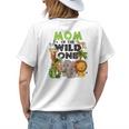 Mom Of The Wild One Birthday 1St Safari Jungle Family White Womens Back Print T-shirt Gifts for Her