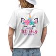 Pre K Unicorn First Day Of School Back To Outfit Girls Womens Back Print T-shirt Gifts for Her