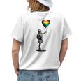 Rainbow Heart Balloon Lgbt Gay Lesbian Pride Flag Aesthetic Womens Back Print T-shirt Gifts for Her
