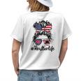 Realtor Life Real Estate 4Th Of July Messy Bun Flag Us Womens Back Print T-shirt Gifts for Her