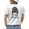 Soccer And Baseball Mom Messy Bun Leopard Mothers Day Womens Back Print T-shirt Gifts for Her