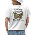 Sunflower Butterfly Sunflower Saying For Women Girls Womens Back Print T-shirt Gifts for Her