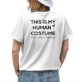 This Is My Human Costume Im A Flamingo HalloweenWomens Back Print T-shirt Gifts for Her