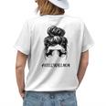 Volleyball Mom Messy Bun Aviator Glasses Mother Life Womens Back Print T-shirt Gifts for Her