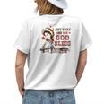 Western Country Cowgirl I Just Smile And Say God Bless Womens Back Print T-shirt Gifts for Her