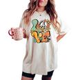 Peace Sign Love 60S 70S Costume Groovy Hippie Theme Party Women's Oversized Comfort T-shirt Ivory