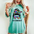 Autism Mom Life Messy Bun Sunglasses Bandana Be Kind Women's Oversized Comfort T-shirt Chalky Mint