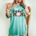 Baseball Mom Leopard Print Cheetah Pattern Mother Mum Women's Oversized Comfort T-shirt Chalky Mint