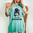 Lets Go Brandon Messy Bun Hair Lets Go Brandon Chant Joe Women's Oversized Comfort T-shirt Chalky Mint