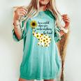 Be Kind Sign Language Elephant Sunflower Quote Idea Women's Oversized Comfort T-shirt Chalky Mint
