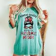 Kinda Busy Being A Snake Mom Messy Bun Floral Women's Oversized Comfort T-shirt Chalky Mint