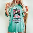 Loud And Proud Baseball Mom Life Messy Bun Leopard Women's Oversized Comfort T-shirt Chalky Mint