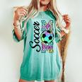 Tie-Dye Leopard Soccer Mom Support Soccer Players Women's Oversized Comfort T-shirt Chalky Mint