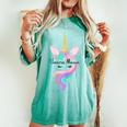 Unicorn Mama Unicorn Face Floral T For Mom Women's Oversized Comfort T-shirt Chalky Mint