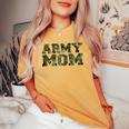 Army Mom Distressed Font With Army Pattern Mom Of Us Army Women's Oversized Comfort T-shirt Mustard