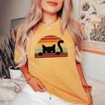 Black Cat Retro For Cat Lovers Cat Mother Cat Mom Cat Dad Women's Oversized Comfort T-shirt Mustard