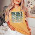Blue Wild West Western Rodeo Yeehaw Howdy Cowgirl Country Women's Oversized Comfort T-shirt Mustard