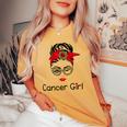 Cancer Girl Leopard Sunflower Zodiac Birthday Girl Women's Oversized Comfort T-shirt Mustard