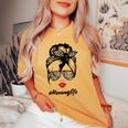 Classy Mommy Life With Leopard Pattern Shades Mommylife Women's Oversized Comfort T-shirt Mustard