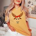 Floral Moose Animal Halloween Costume Women's Oversized Comfort T-shirt Mustard