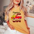 Happiness Is Being A Mom And Wife Sunflower For Women Women's Oversized Comfort T-shirt Mustard