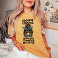 Hysterectomy Recovery Products Uterus Messy Bun Leopard Women's Oversized Comfort T-shirt Mustard