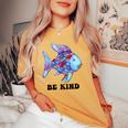Be Kind Rainbow Fish Teacher Life Teaching Back To School Women's Oversized Comfort T-shirt Mustard