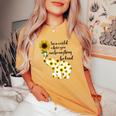 Be Kind Sign Language Elephant Sunflower Quote Idea Women's Oversized Comfort T-shirt Mustard