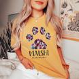 Malshi Mama Maltese Shih Tzu Floral Paw Dog Mom Women's Oversized Comfort T-shirt Mustard