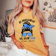In November We Wear Blue Messy Bun Diabetes Awareness Women's Oversized Comfort T-shirt Mustard