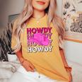 Pink Howdy Cowgirl Western Country Rodeo Awesome Cute Women's Oversized Comfort T-shirt Mustard