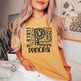 Principal Typography Principal First Day Of Back To School Women Oversized Comfort T-shirt Mustard