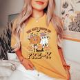 Retro You Can't Scare Me I Teach Pre-K Teacher Halloween Women's Oversized Comfort T-shirt Mustard