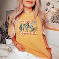 Retro Cowgirl In Space Cosmic Cowboy Western Country Cowgirl Women's Oversized Comfort T-shirt Mustard