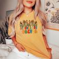 Schools Out Forever Last Day Of School Floral Teacher Women's Oversized Comfort T-shirt Mustard